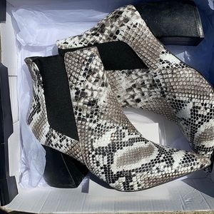 Snakeskin booties
